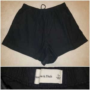 Abercrombie and fitch black linen shorts large